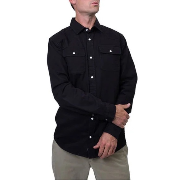 *NWT* Silver Jeans Co Men’s Long Sleeve Snap Button Up Top‎ - Black / sz. Mediun - Picture 2 of 10